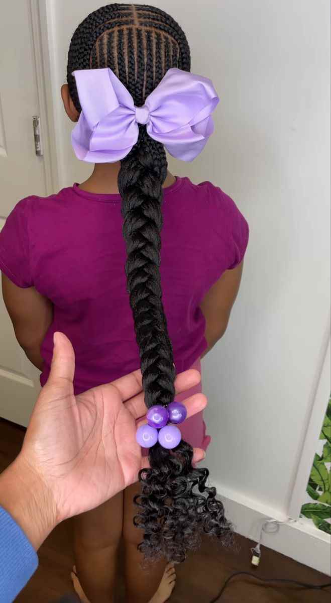 low-ponytail-braids-with-beads-kids-braid-with-bead