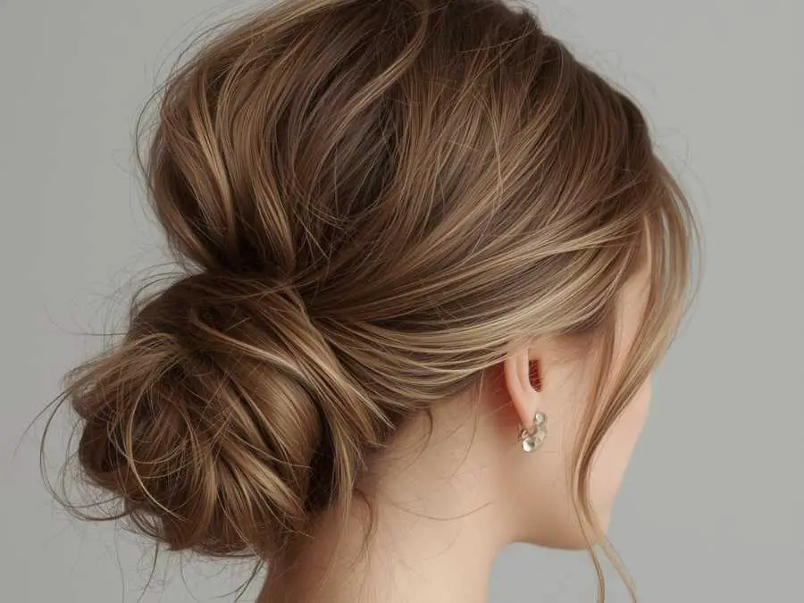 messy-low-bun-with-face-framing-boho-wedding-hair-ideas