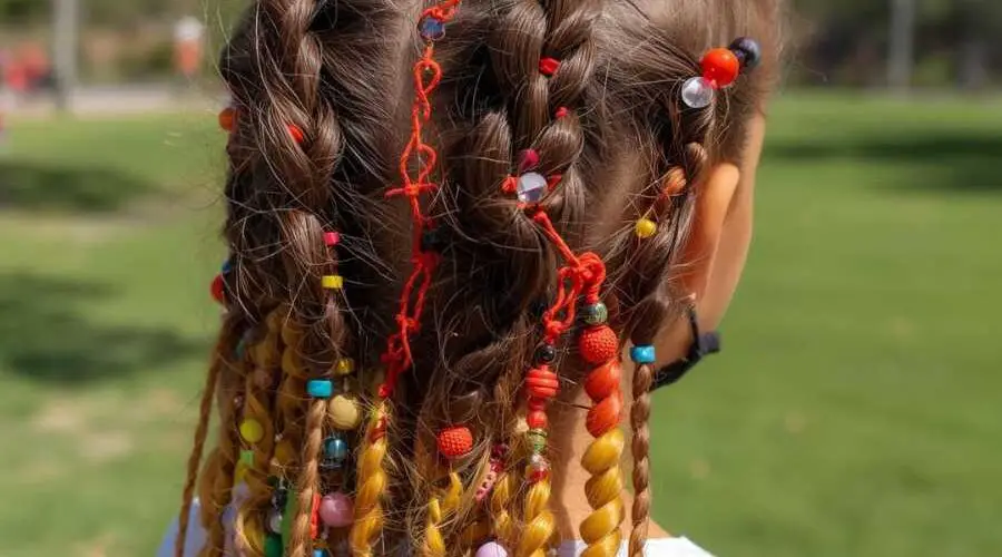 27 kids braids with beads