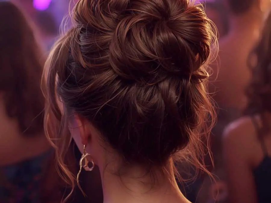 Textured-Messy-Bun-engagement-hairstyles