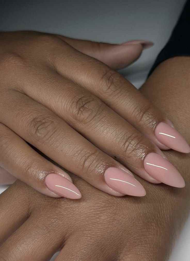 almond-shaped-nude-nails-prom-nails-idea