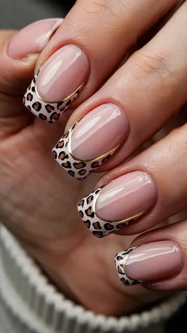 animal-print-french-tips-french-tips-nails