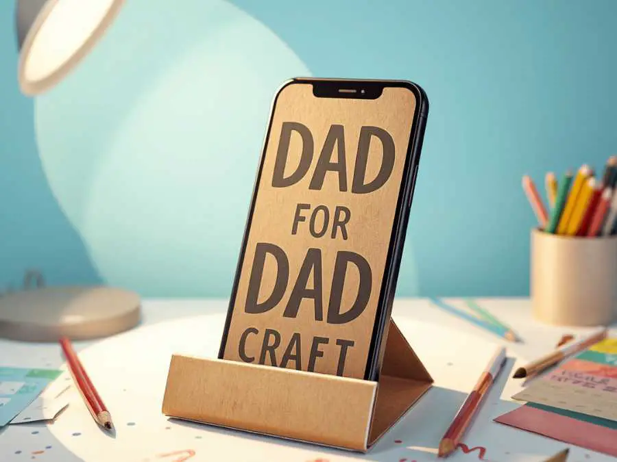 cardboard-phone-stand-father's-day-craft-for-kids