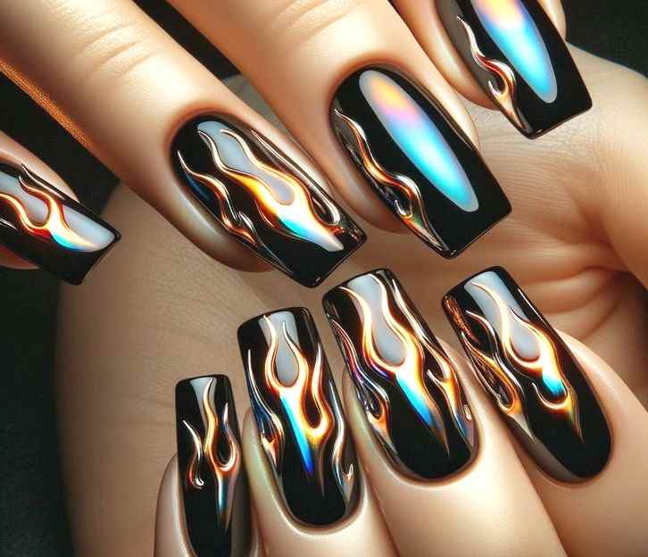 chrome-flames-design-chrome-nails-designs