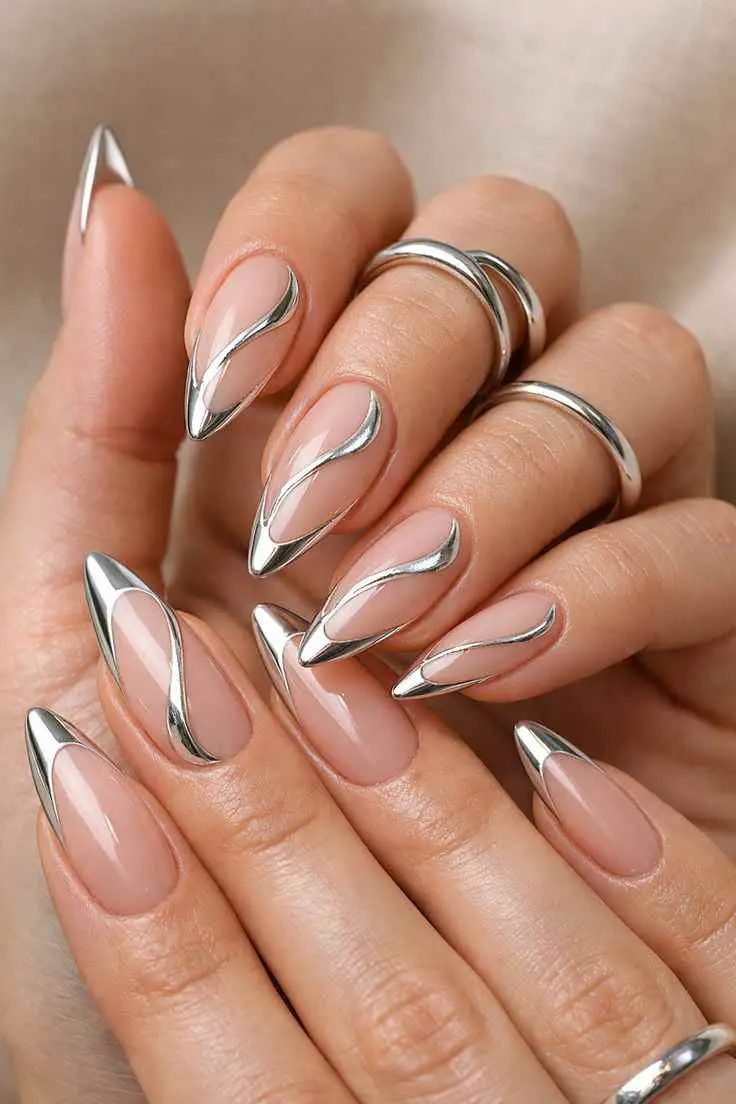 Chrome-Outline-Nails