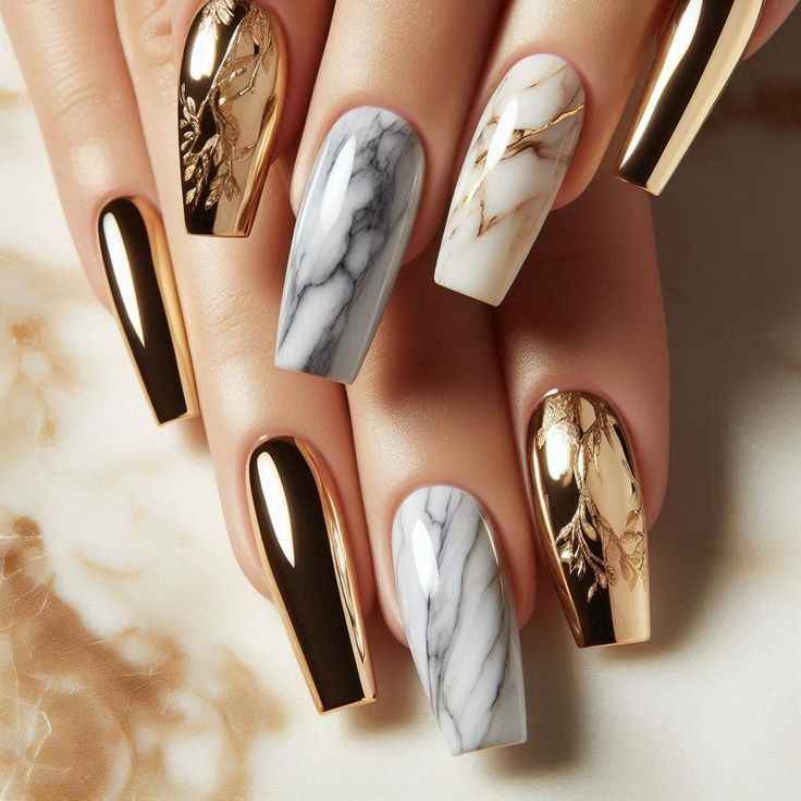 marble-chrome-nail