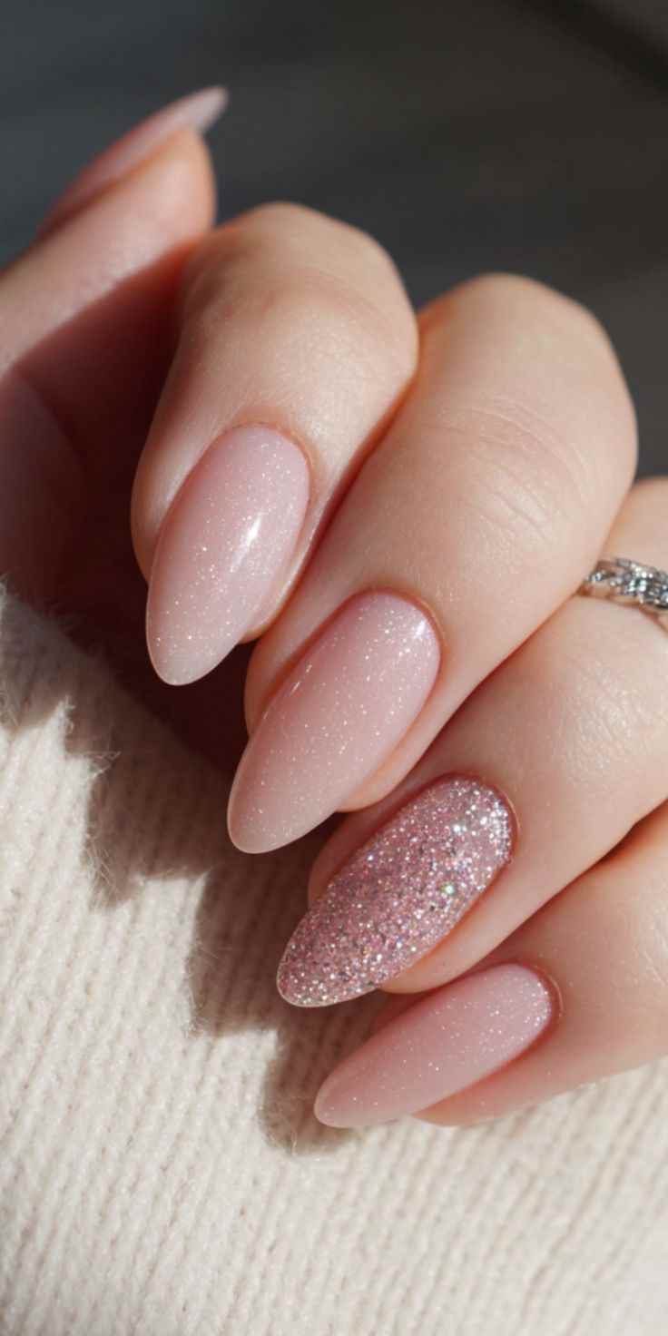 minimal-glitter-accent-nails-cute-nails-for-formal-event