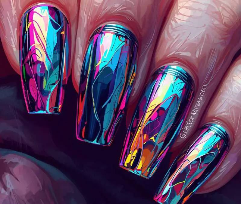 mixed-chrome-textures-chrome-nails-design