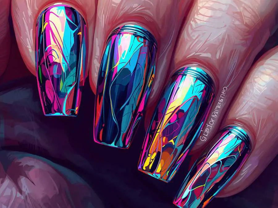 mixed-chrome-textures-chrome-nails-design