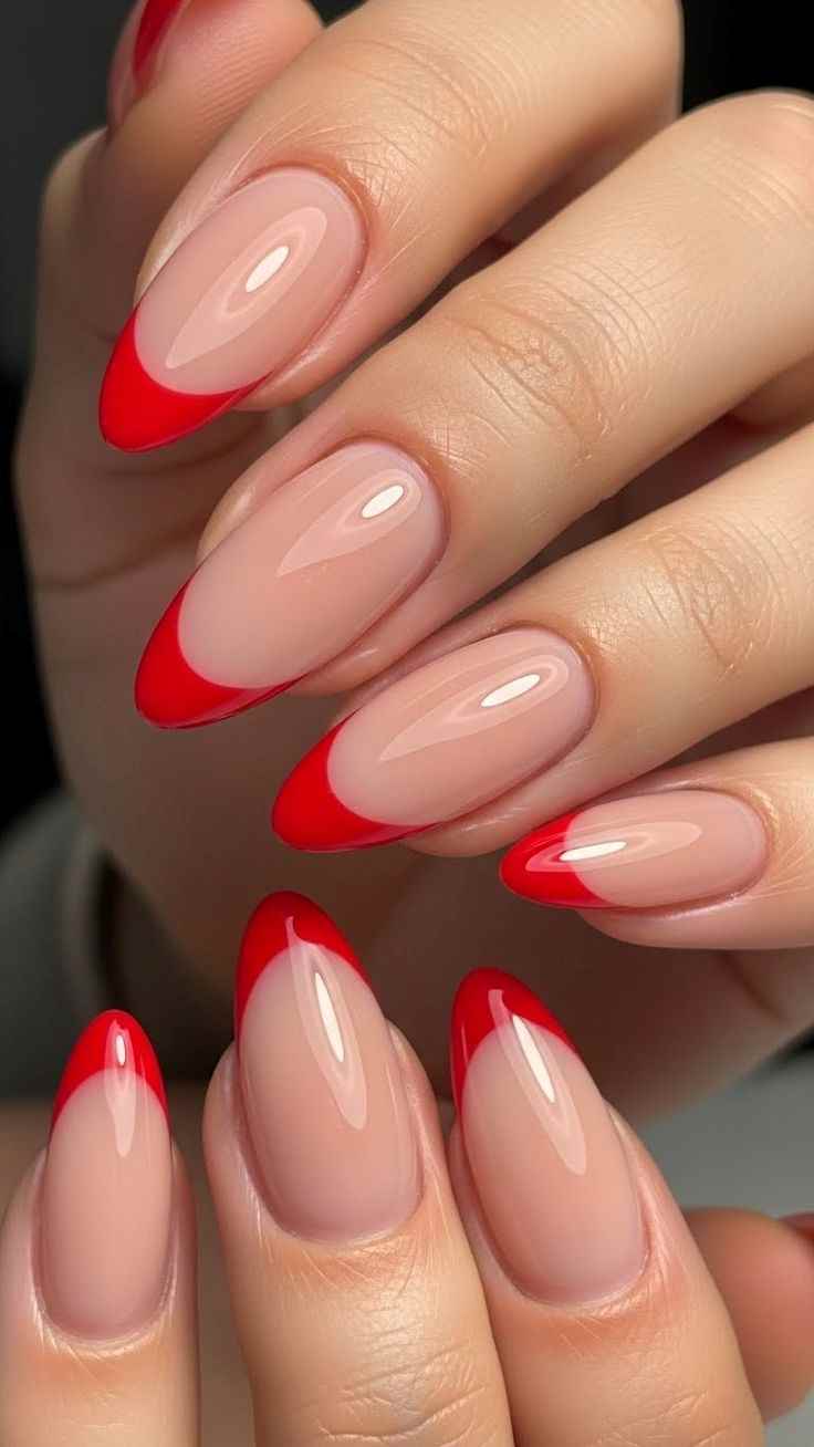 red-french-tips-red-nails