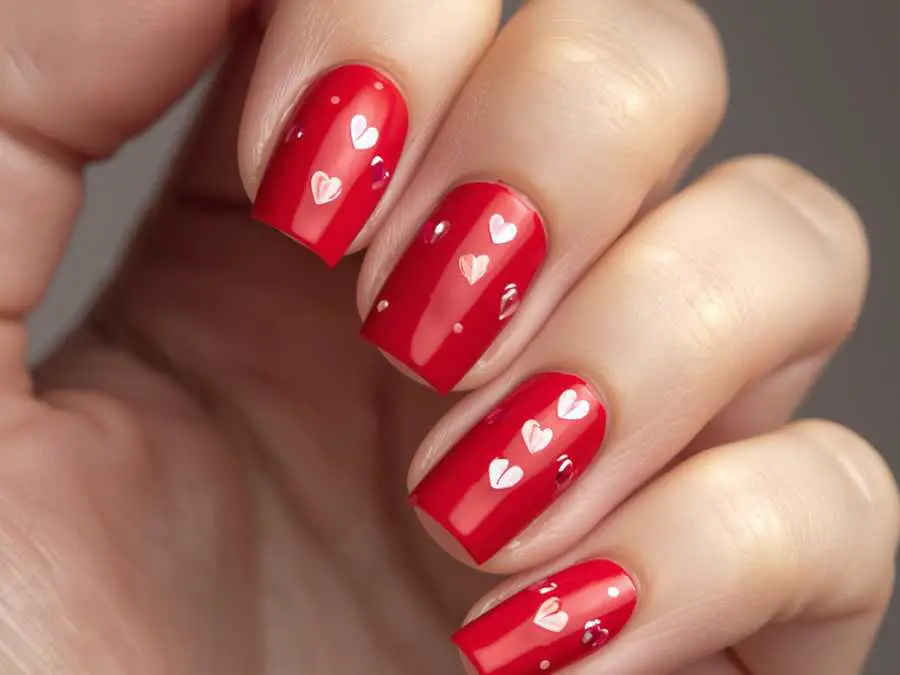 red-nails-with-tiny-hearts-cute-red-nail