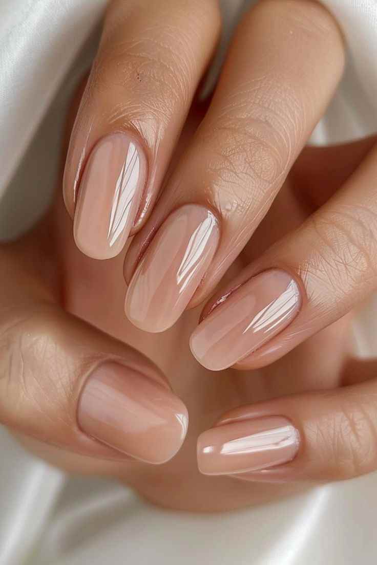 soft nude gloss-prom-nails-idea