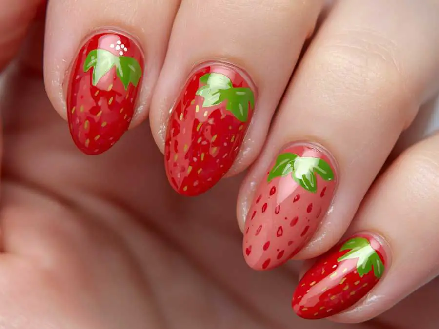 Strawberry-Inspired-Nails