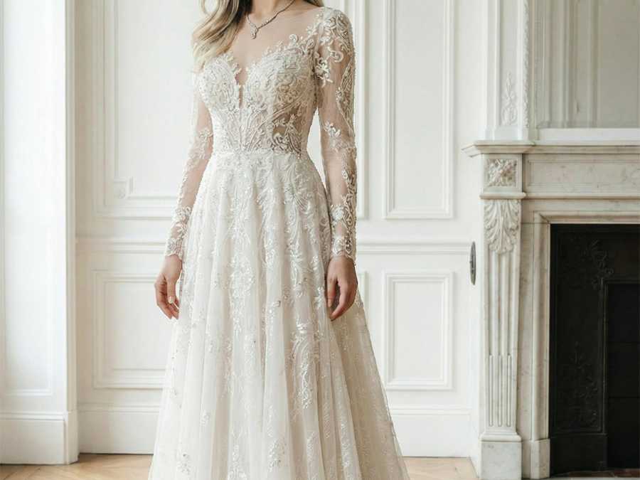 the-illusion-neckline-wedding-dress-timeless-wedding-dress