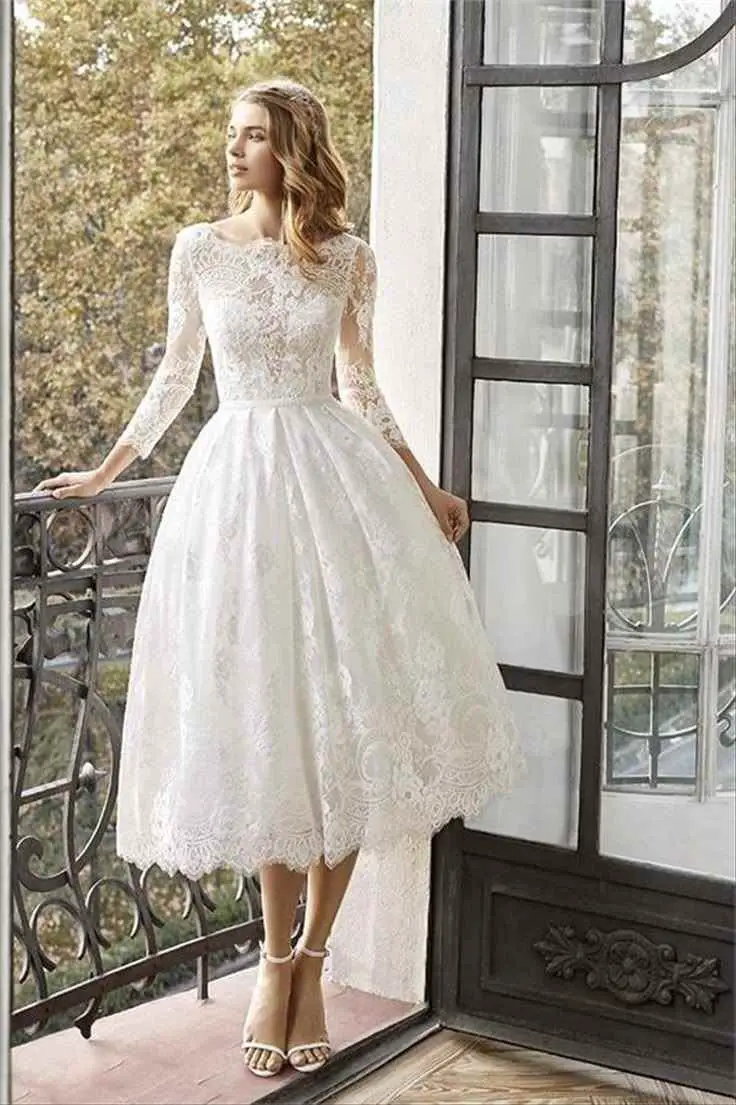 the-tea-length-wedding-dress-timeless-wedding-dress