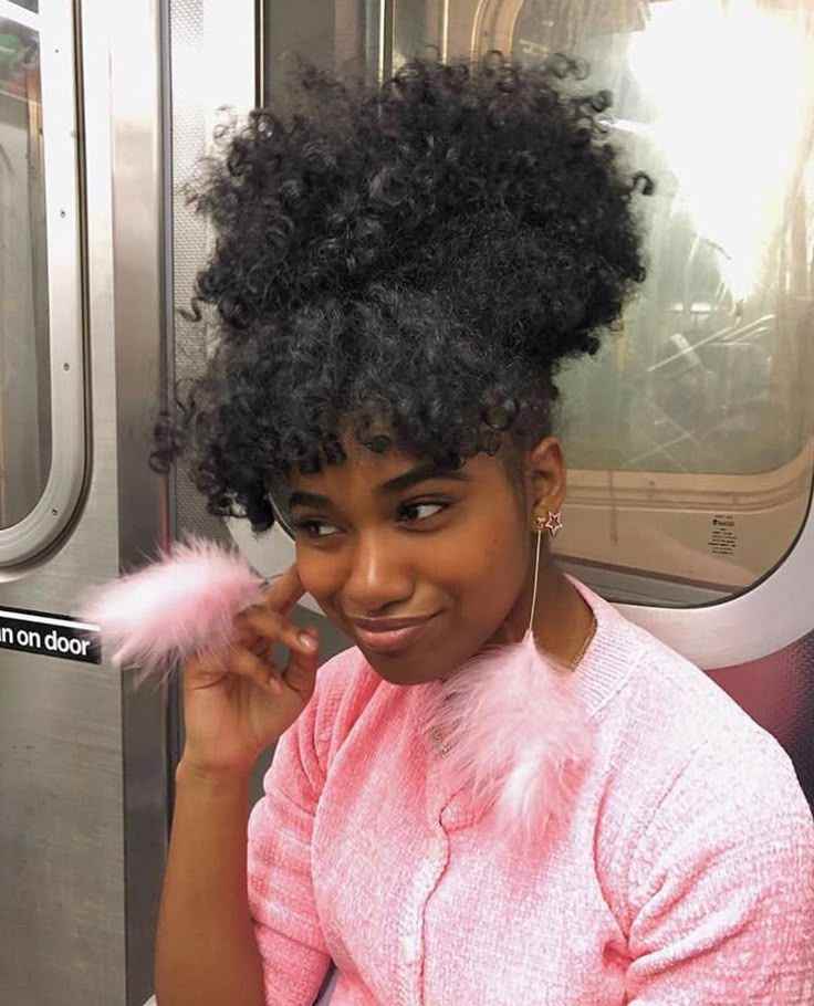 curly-bangs-natural-hairstyle-for-black-women
