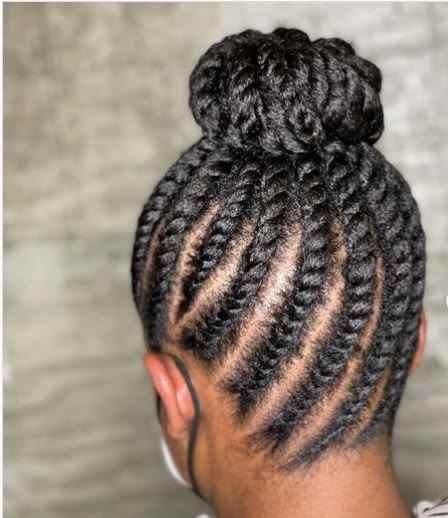 flat-twist-updo-natural-hairstyle-for-black-women
