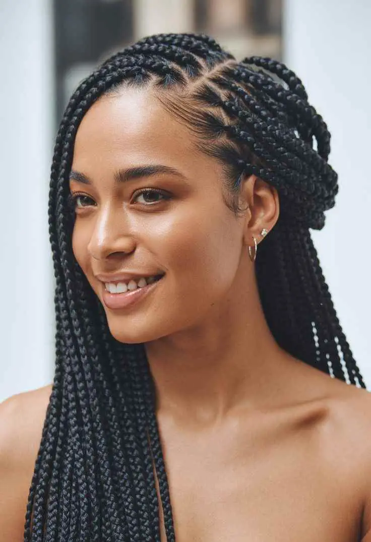 half-up-half-down-box-braids-styles