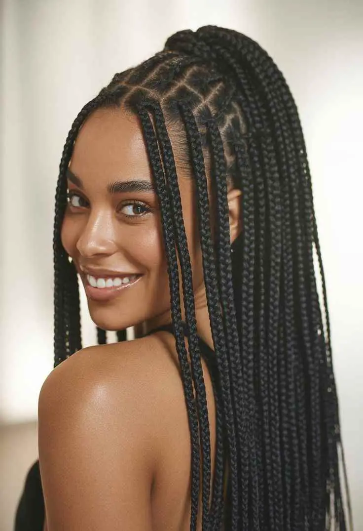 high-ponytail-box-braids-box-braid-styles