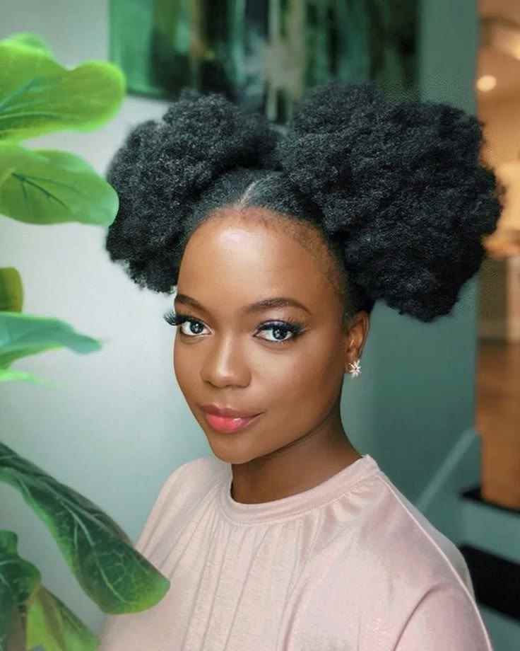 space-buns-natural-hairstyle-for-black-women